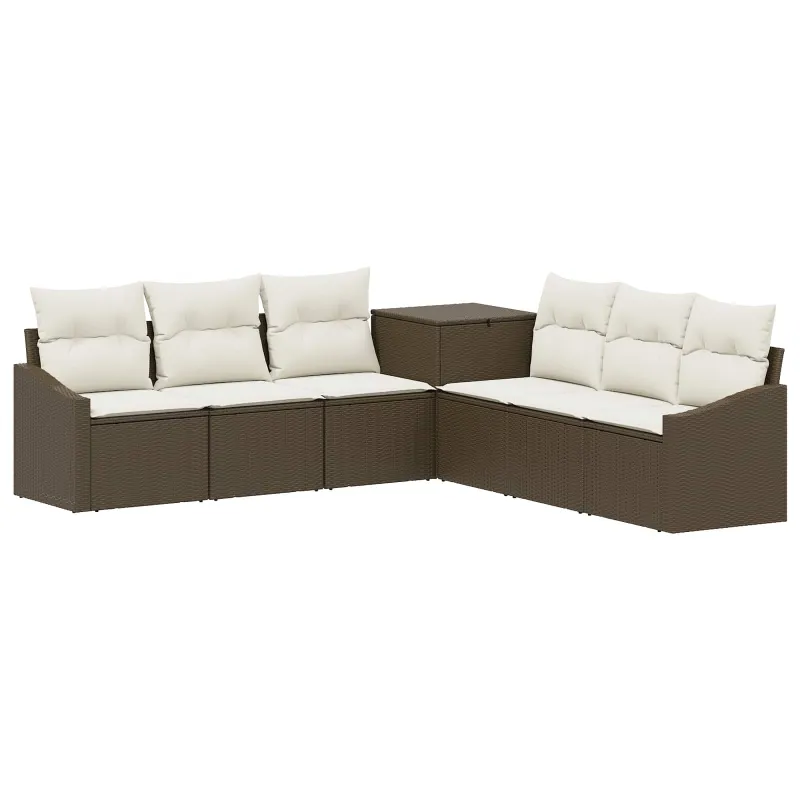 Sofos komplektas 7 pcs Ruda ir Kremavimo Balta