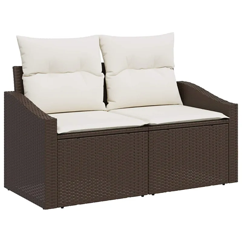 Sofos komplektas 7 pcs Ruda ir Kremavimo Balta