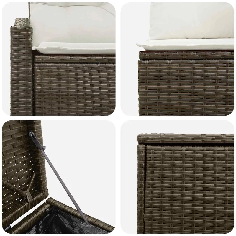 Sofos komplektas 7 pcs Ruda ir Kremavimo Balta
