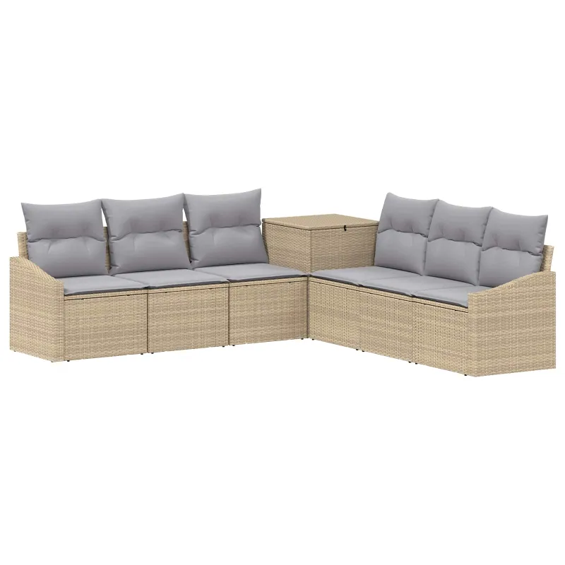 Sofos komplektas 7 pcs Bežinė ir šviesiai pilka