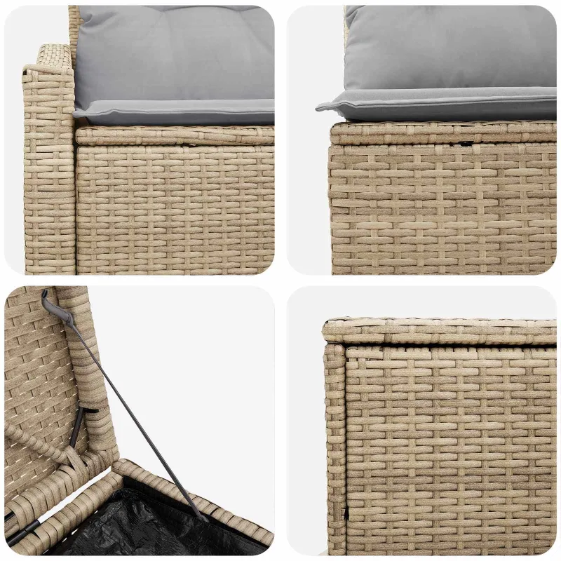 Sofos komplektas 7 pcs Bežinė ir šviesiai pilka