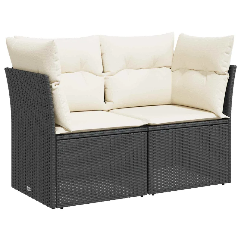 Sofos komplektas 7 pcs Juoda ir kreminė balta