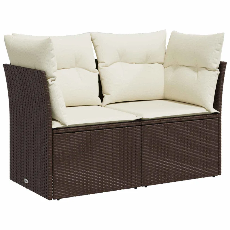 Sofos komplektas 7 pcs Ruda ir Kremavimo Balta