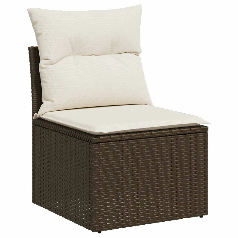 Sofos komplektas 7 pcs Ruda ir Kremavimo Balta
