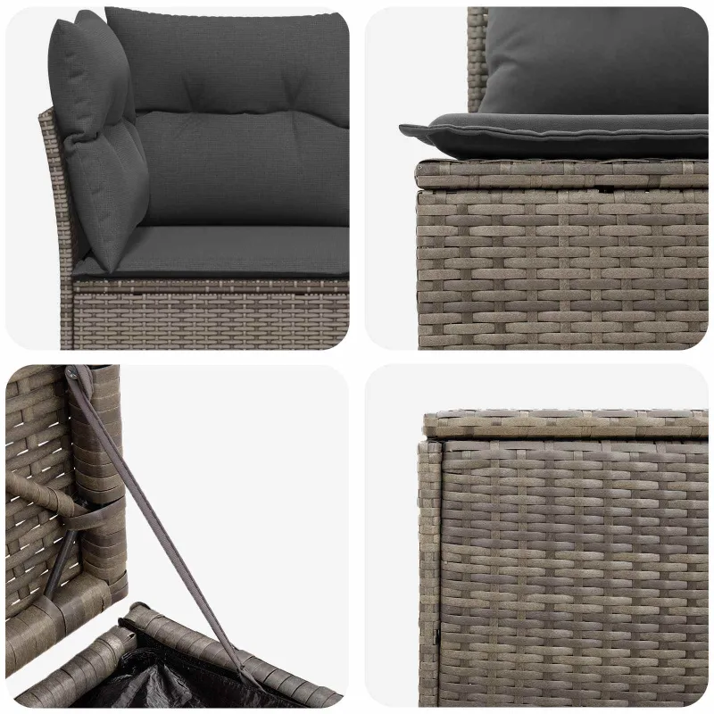 Sofos komplektas 7 pcs Pilka ir tamsiai pilka