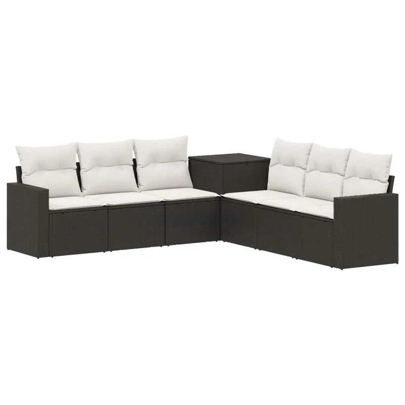 Sofos komplektas 7 pcs Juoda ir kreminė balta