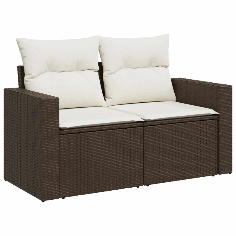 Sofos komplektas 7 pcs Ruda ir Kremavimo Balta