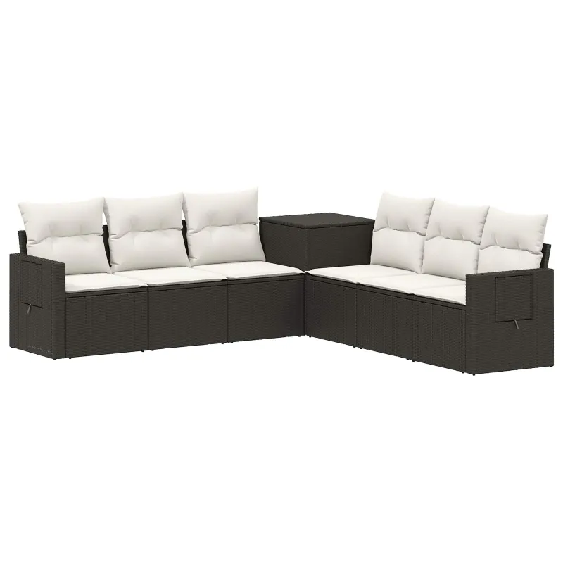 Sofos komplektas 7 pcs Juoda ir kreminė balta