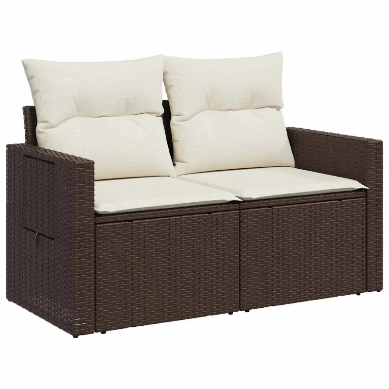 Sofos komplektas 7 pcs Ruda ir Kremavimo Balta