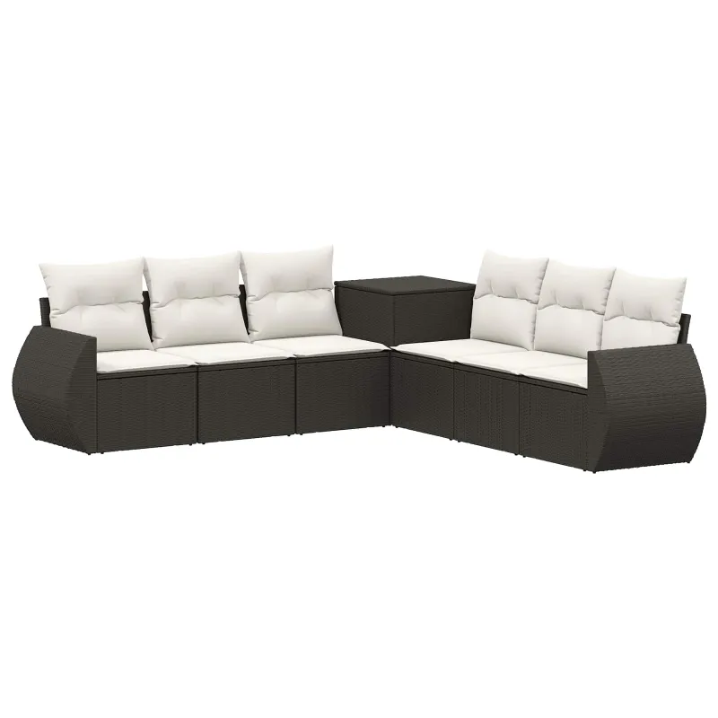 Sofos komplektas 7 pcs Juoda ir kreminė balta