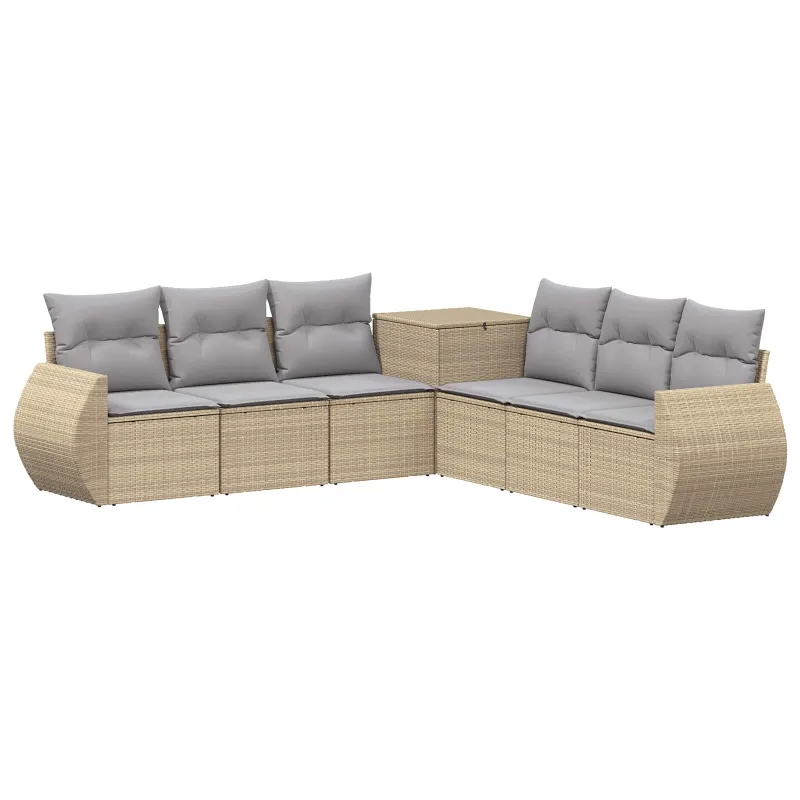 Sofos komplektas 7 pcs Bežinė ir šviesiai pilka