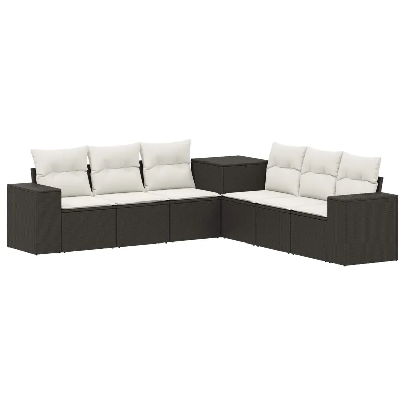 Sofos komplektas 7 pcs Juoda ir kreminė balta