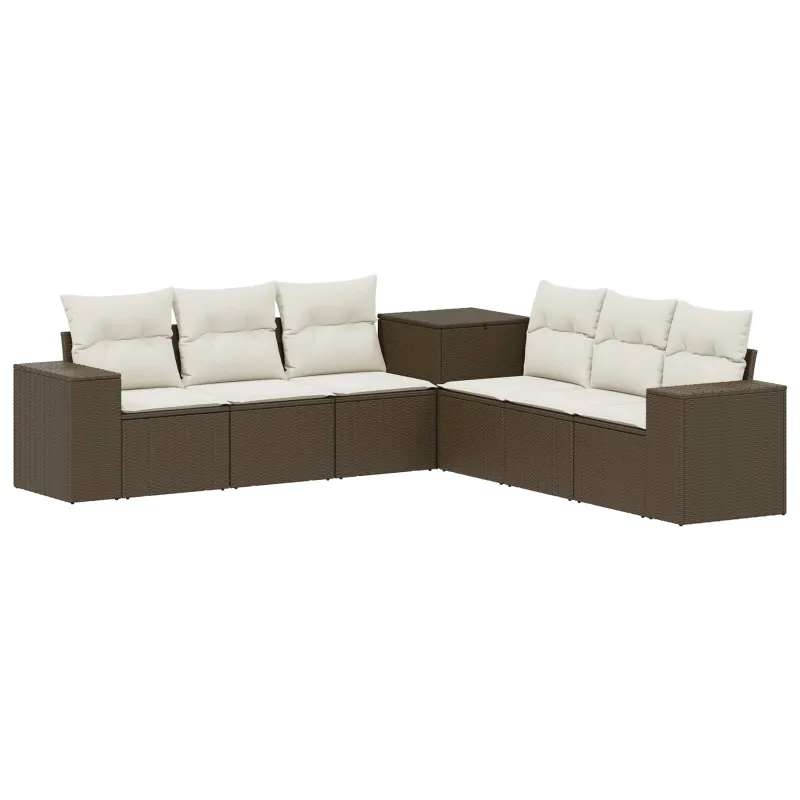 Sofos komplektas 7 pcs Ruda ir Kremavimo Balta