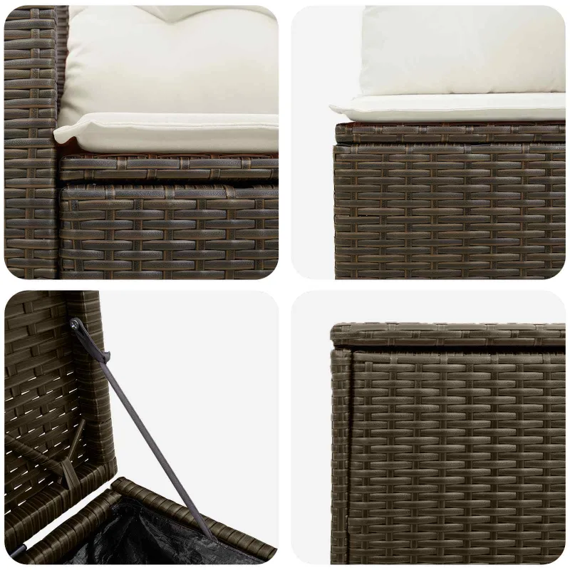 Sofos komplektas 7 pcs Ruda ir Kremavimo Balta