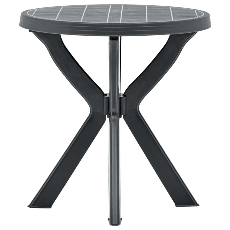 Bistro-ruokapöytä, antrasiitin väri, muovi, 70 cm halkaisija