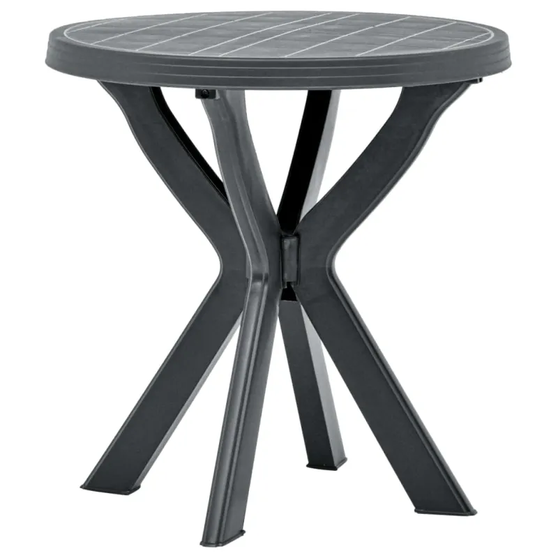 Bistro-ruokapöytä, antrasiitin väri, muovi, 70 cm halkaisija