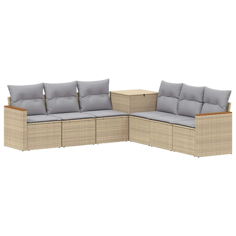 Sofos komplektas 7 pcs Bežinė ir šviesiai pilka