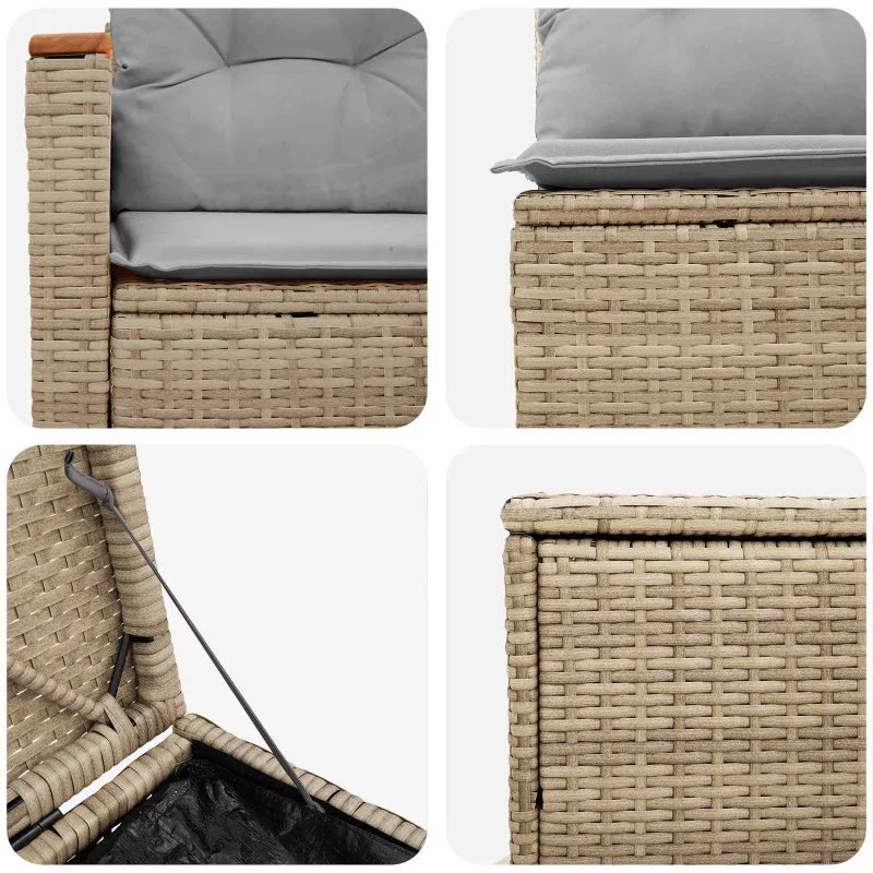 Sofos komplektas 7 pcs Bežinė ir šviesiai pilka