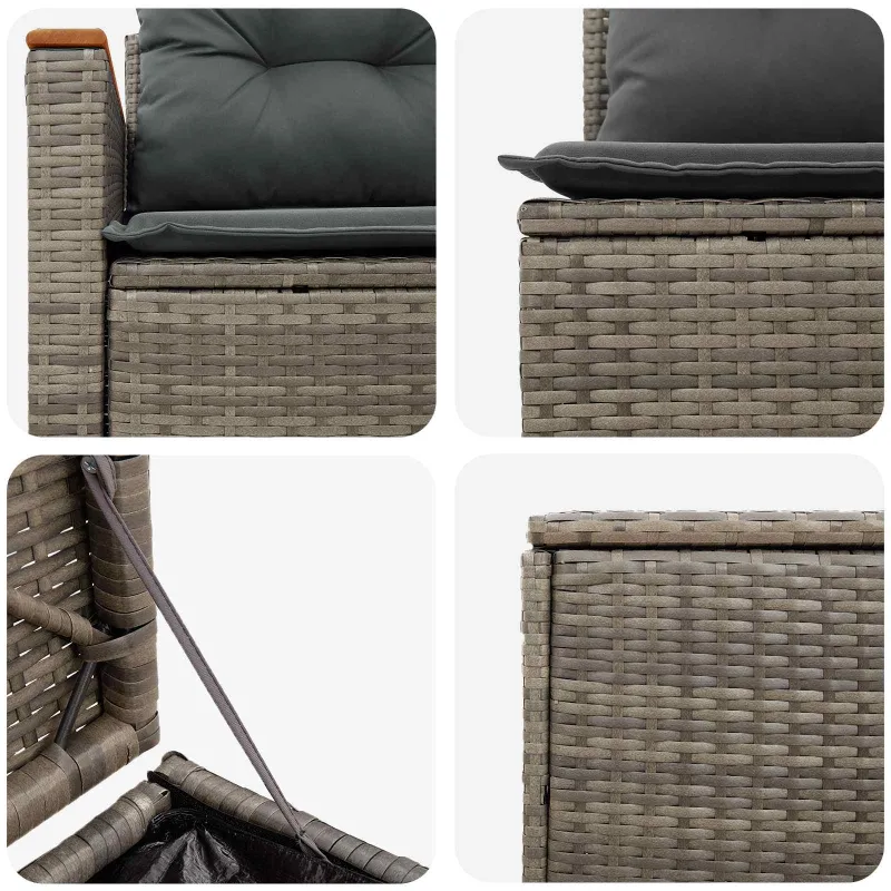 Sofos komplektas 7 pcs Pilka ir tamsiai pilka