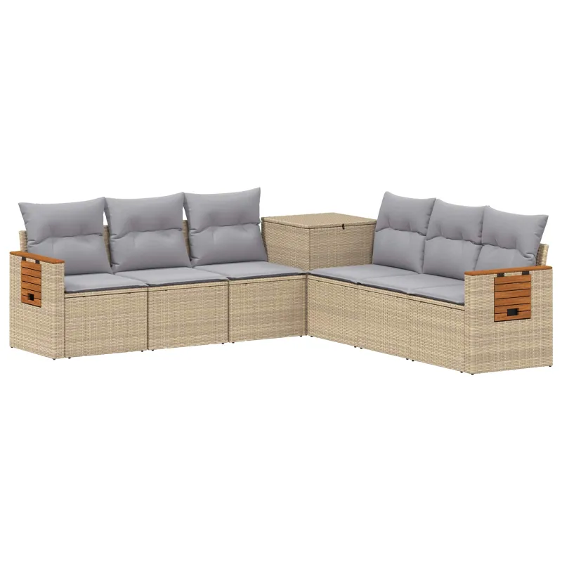 Sofos komplektas 7 pcs Bežinė ir šviesiai pilka
