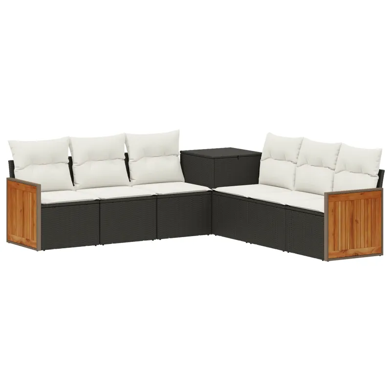 Sofos komplektas 7 pcs Juoda ir kreminė balta