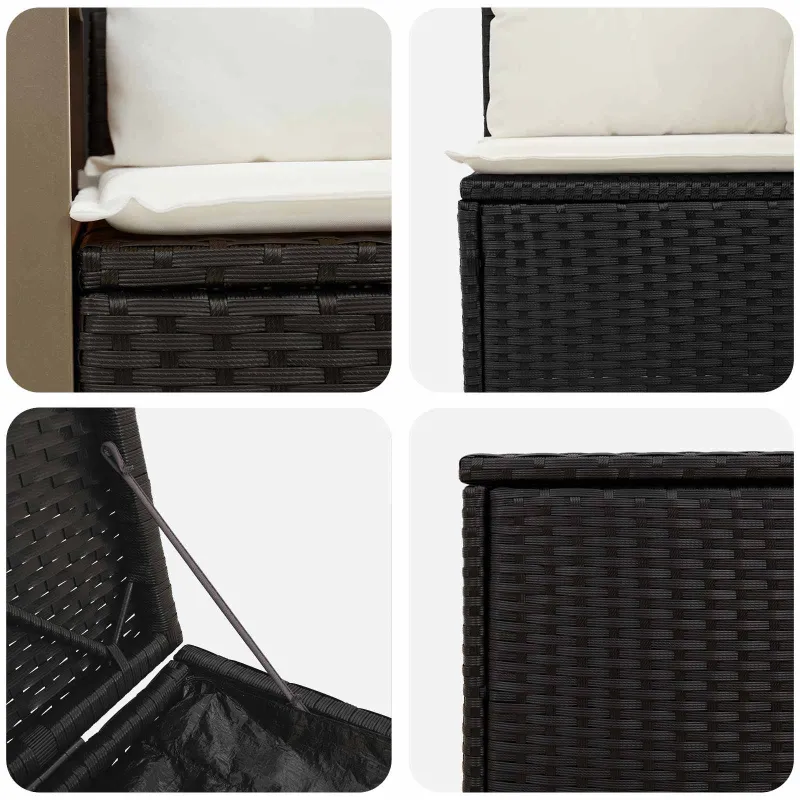 Sofos komplektas 7 pcs Juoda ir kreminė balta
