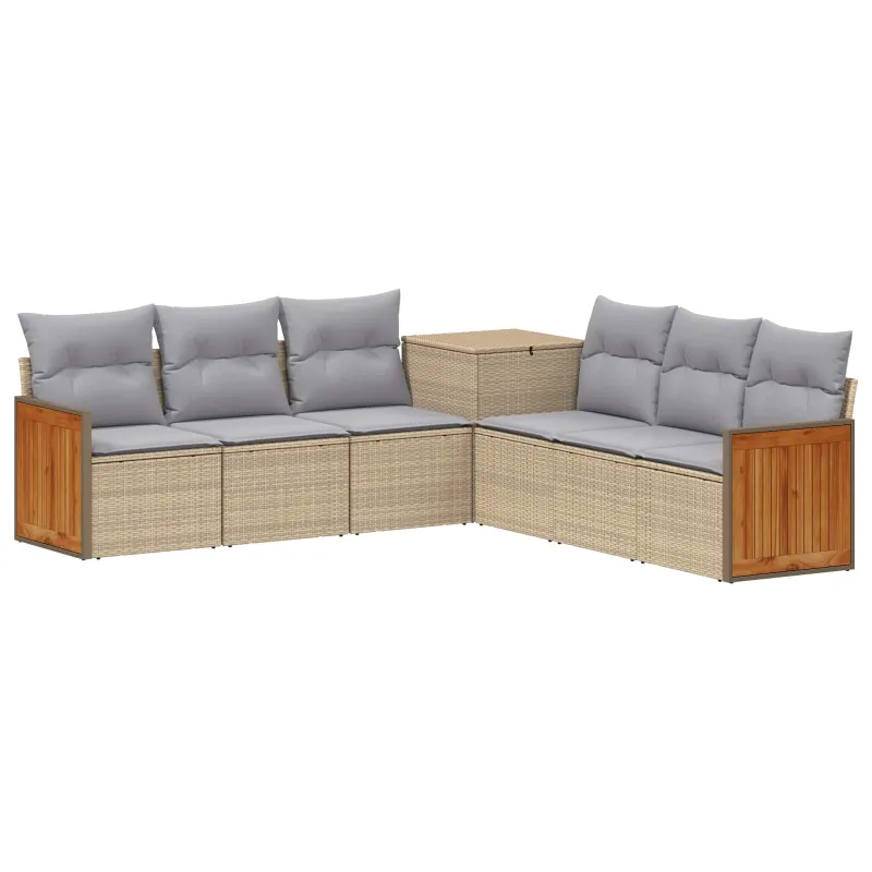 Sofos komplektas 7 pcs Bežinė ir šviesiai pilka