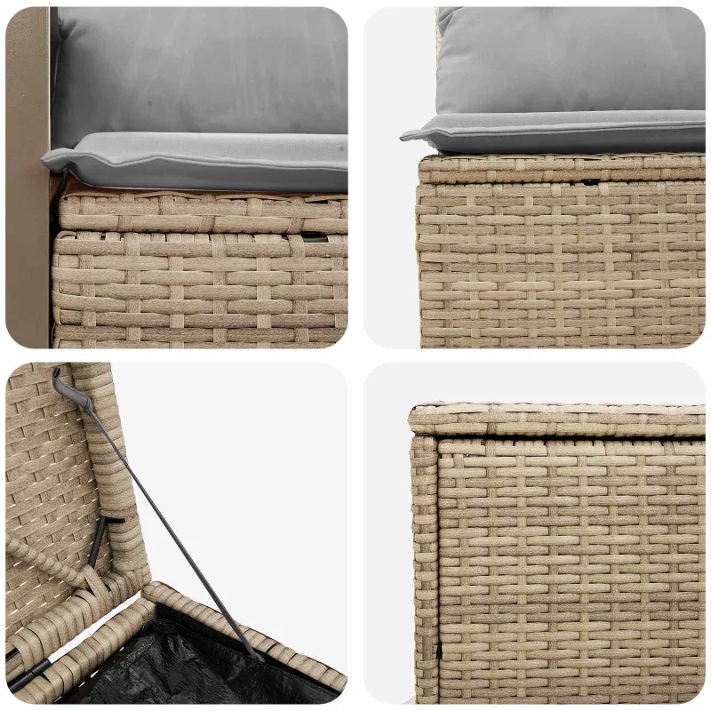 Sofos komplektas 7 pcs Bežinė ir šviesiai pilka