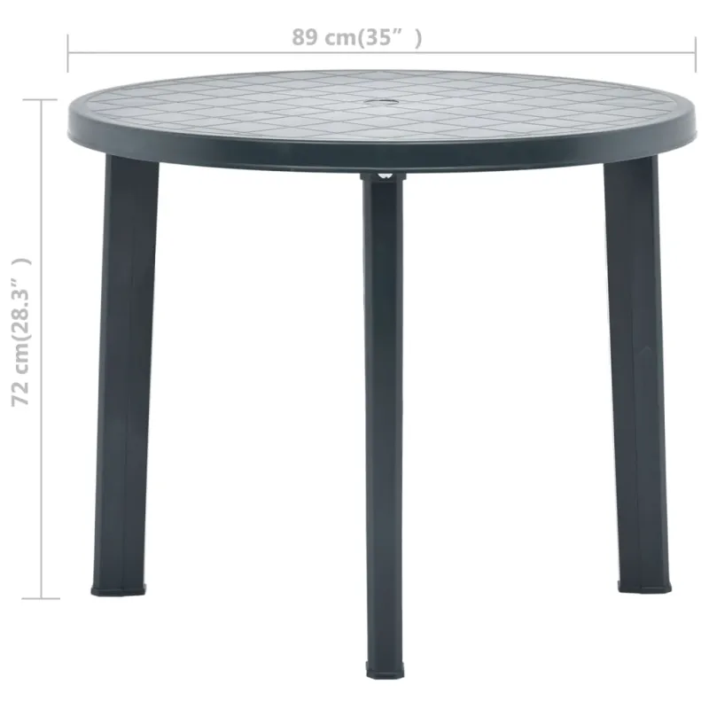 Soodinen pöytäpöytä, vihreä, 89 cm, muovi