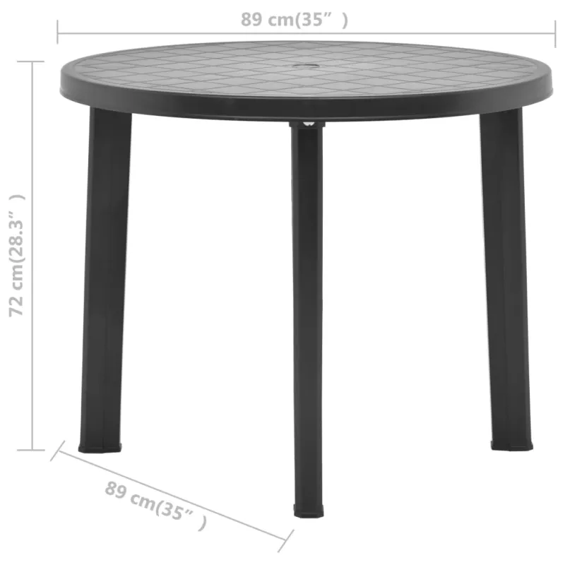 Sodo pöytä, antrasiitin väri, 89 cm, muovi