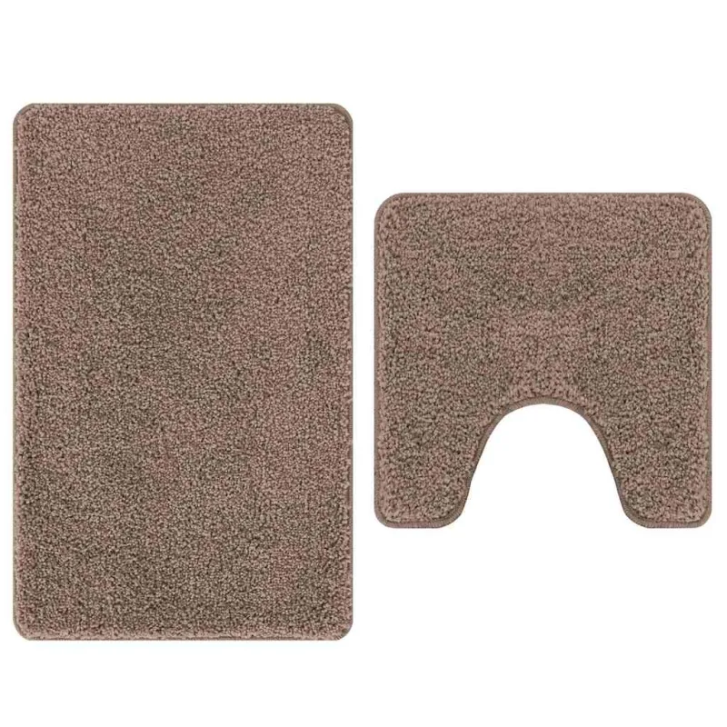 Antisklidus vonios kilimėlių rinkinys 2 pcs Ruda PP