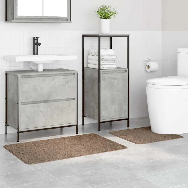 Antisklidus vonios kilimėlių rinkinys 2 pcs Ruda PP