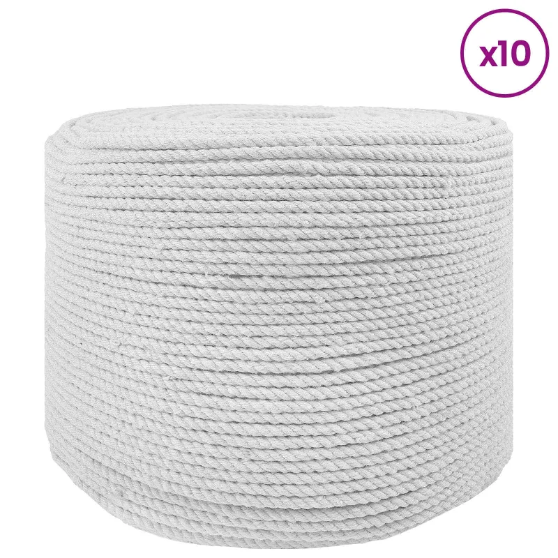 Virvė 10 pcs Balta Medvilnė