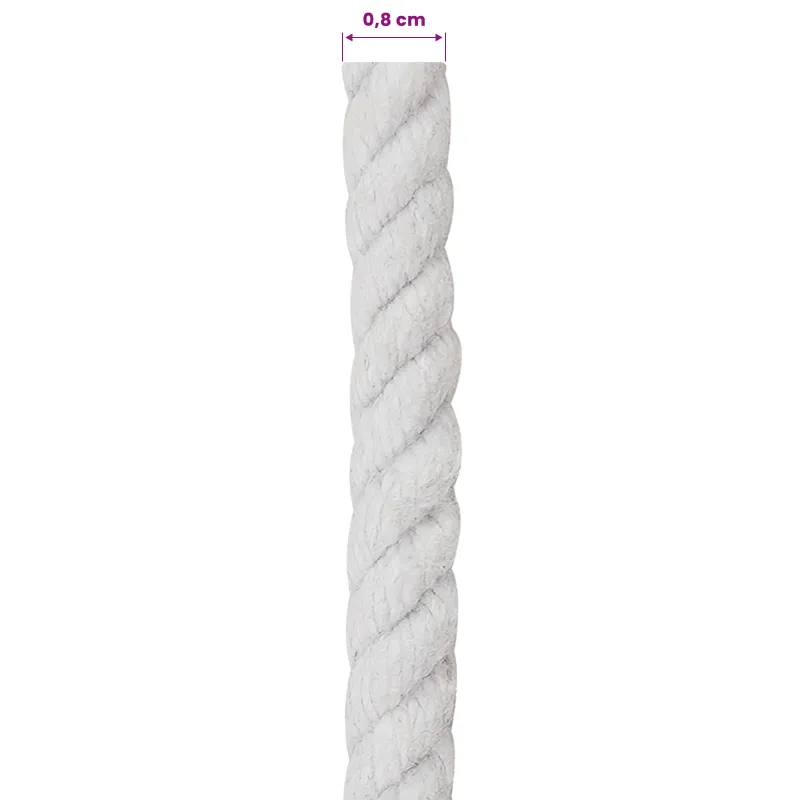 Virvė Balta 0,8 x 0,8 x 5000 cm Medvilnė