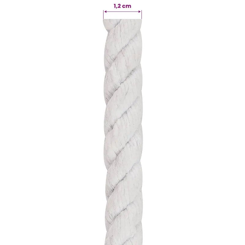 Virvė Balta 1,2 x 1,2 x 2500 cm Medvilnė