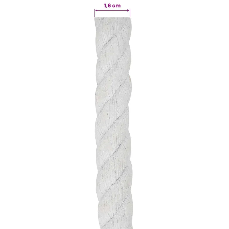 Virvė Balta 1,6 x 1,6 x 2500 cm Medvilnė