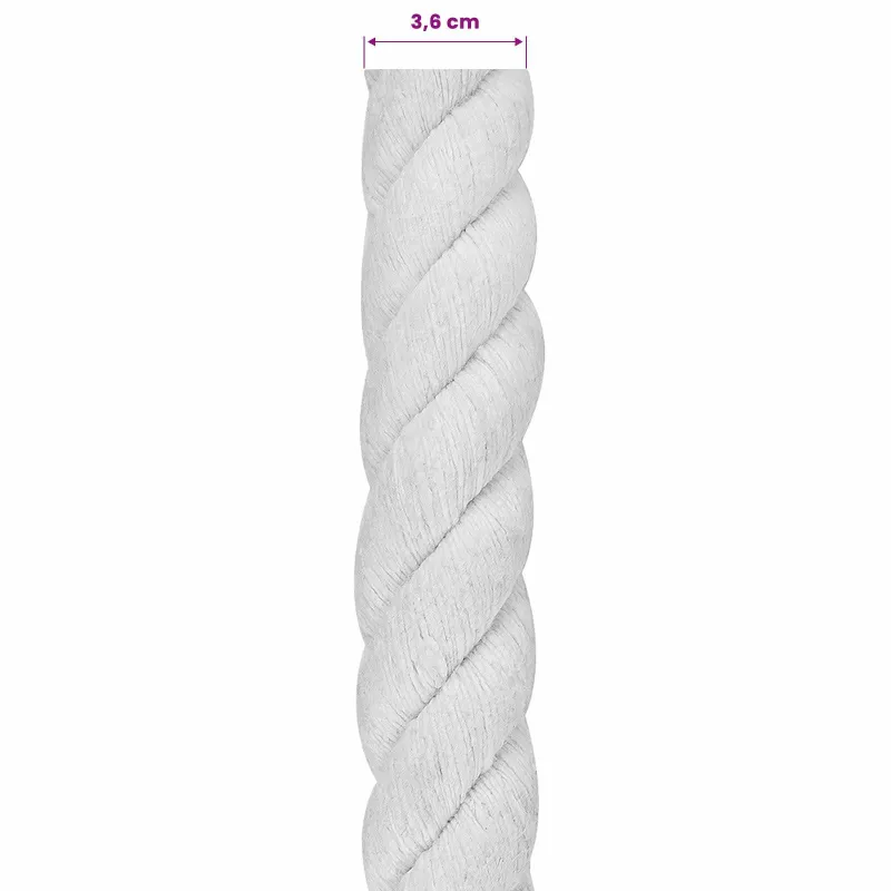 Virvė Balta 3,6 x 3,6 x 2500 cm Medvilnė