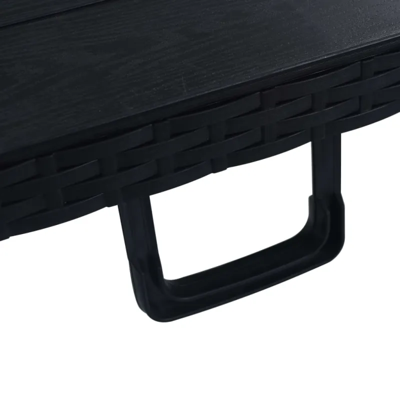 Sulankstettava puutarhapöytä, musta, 180x75x72 cm, HDPE