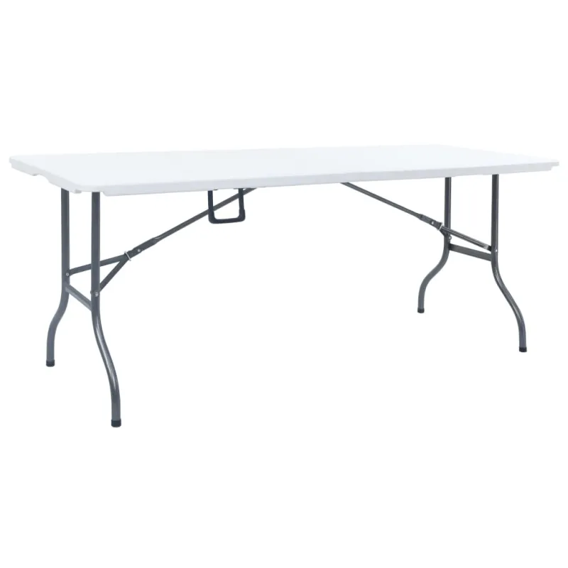 Sodo laud koos 2 pingiga, valge, 180cm, teras ja HDPE