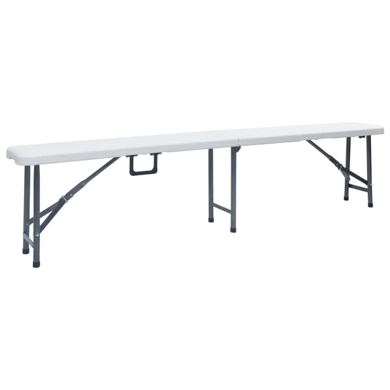 Sodo laud koos 2 pingiga, valge, 180cm, teras ja HDPE