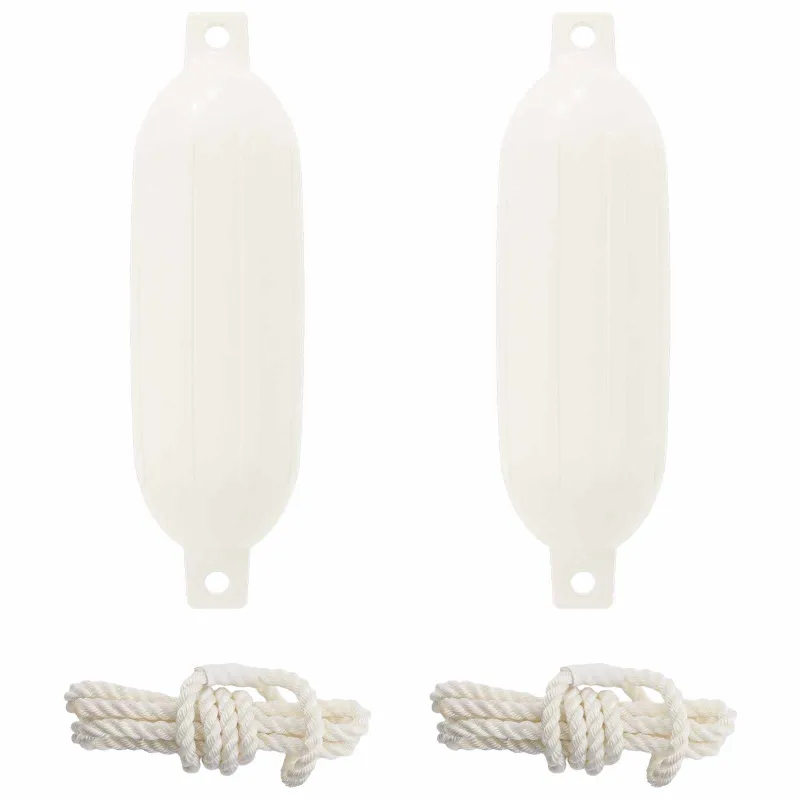 Valčių fenderiai 2 vnt. Ø 11 x 40 cm Balta PVC
