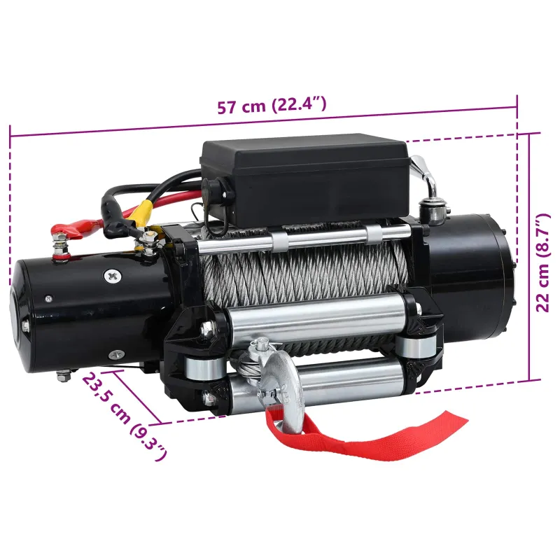 Elektrinis winchas PVC Juoda