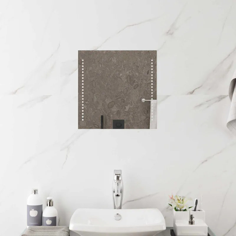 LED vonios veidrodis Skaidrus 40 x 40 cm grūdintas stiklas