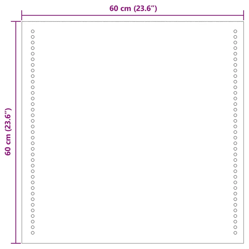 LED vonios veidrodis Skaidrus 60 x 60 cm grūdintas stiklas