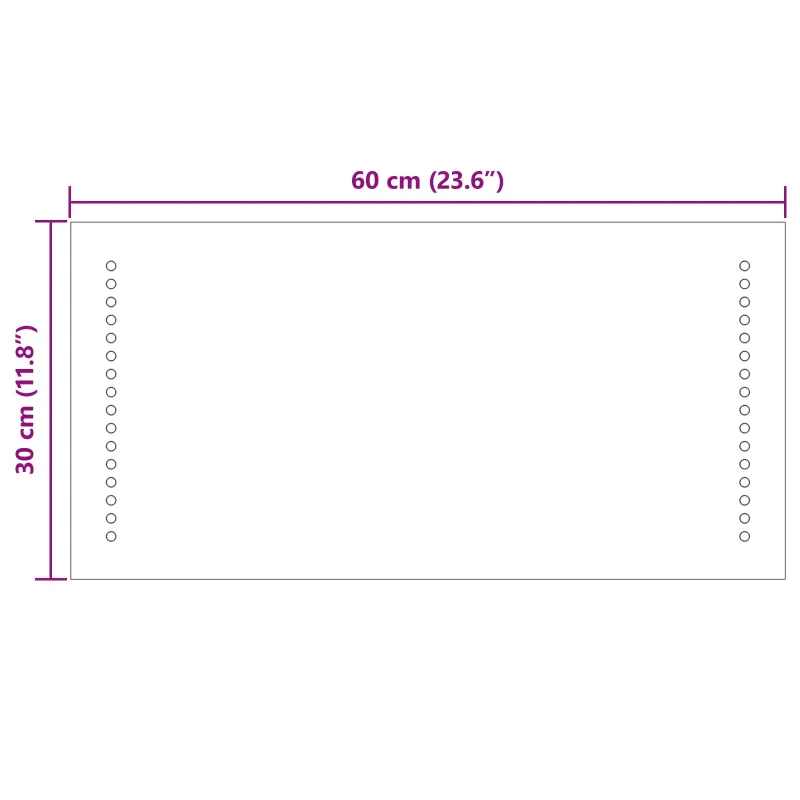 LED vonios veidrodis Skaidrus 60 x 30 cm grūdintas stiklas