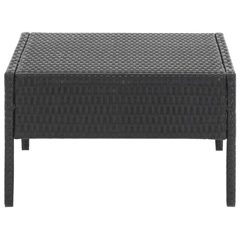Sodo sofos kompletti, 5 osaa, juoda, rattan materiaalilla, mukaan lukien pehmusteet
