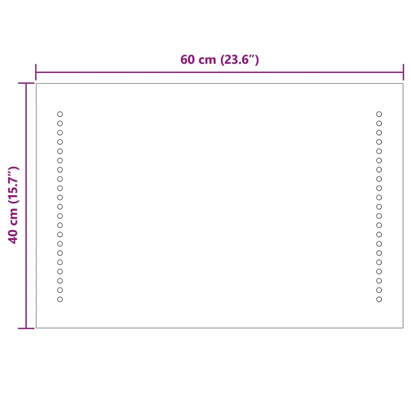 LED vonios veidrodis Skaidrus 60 x 40 cm grūdintas stiklas