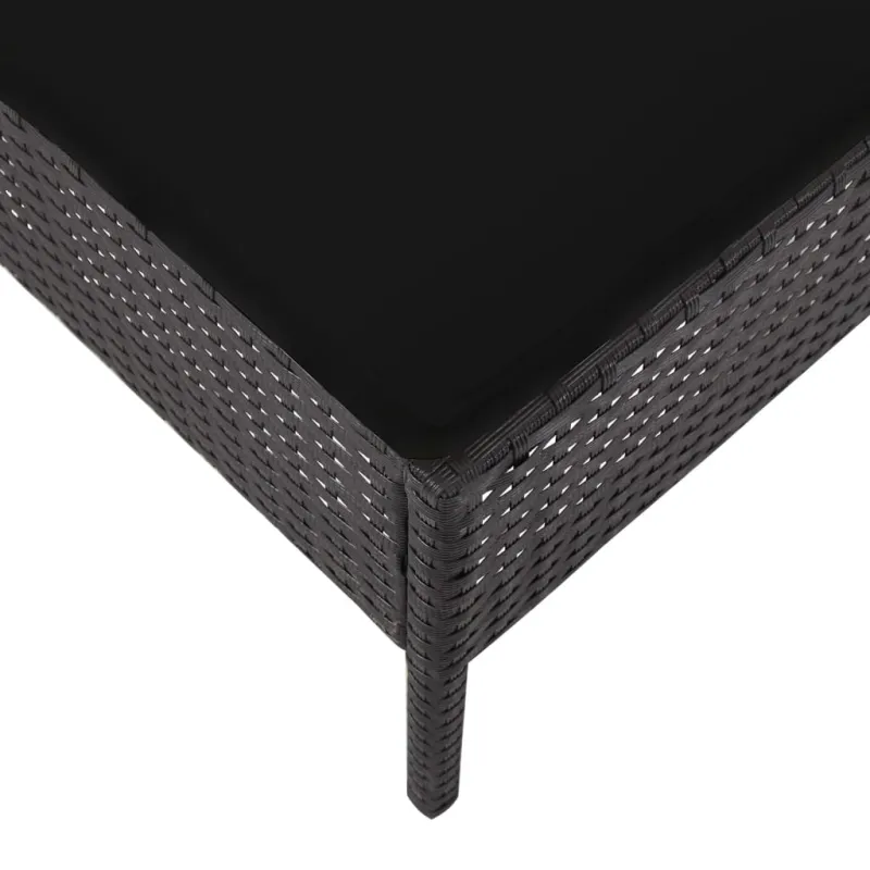 Sodo sofos kompletti, 5 osaa, juoda, rattan materiaalilla, mukaan lukien pehmusteet