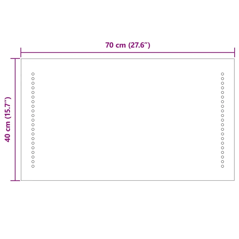 LED vonios veidrodis Skaidrus 70 x 40 cm grūdintas stiklas
