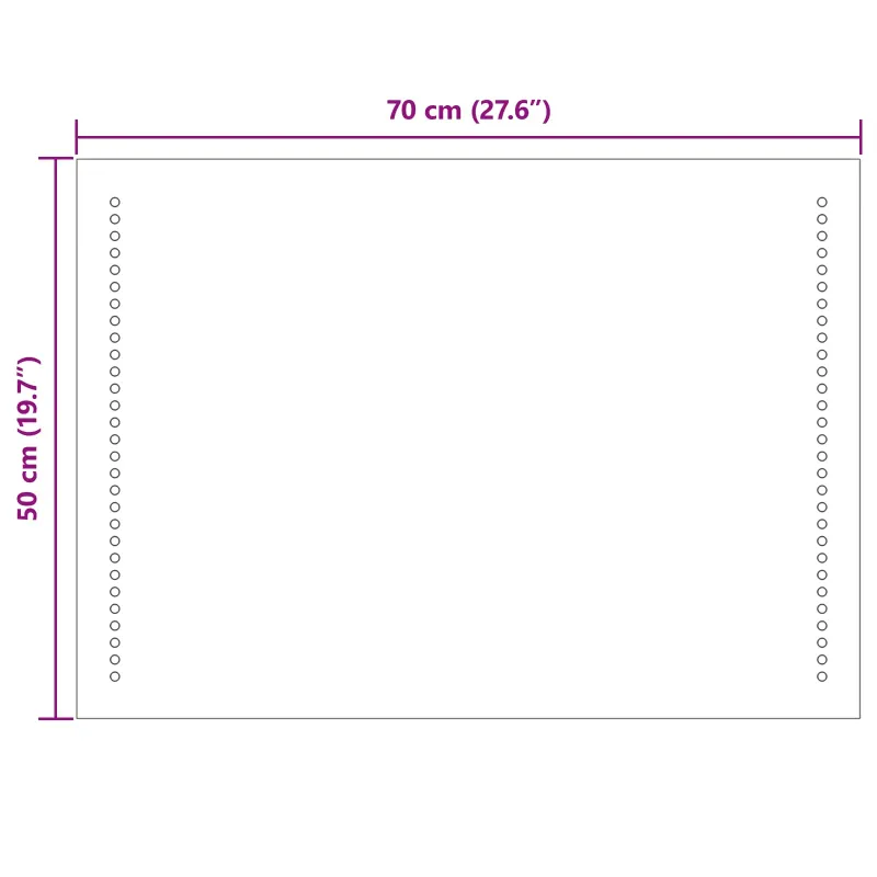 LED vonios veidrodis Skaidrus 70 x 50 cm grūdintas stiklas